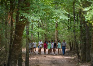 Dr. James Reid leads a group of students on a tour of Rowan Oak during the Sally McDonnell Barksdale Honors College welcome week 2016. Photo by Thomas Graning/Ole Miss Communications