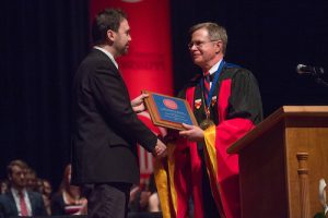 Dr. John Rimoldi, the 2017 Elsie M. Hood Outstanding Teacher Award recipient.  Photo by Kevin Bain/Ole Miss Communications